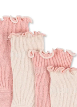 2er-Pack Rippsocken - Rose/Off White
