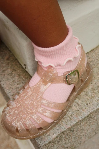 2er-Pack Rippsocken - Rose/Off White