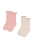 2er-Pack Rippsocken - Rose/Off White